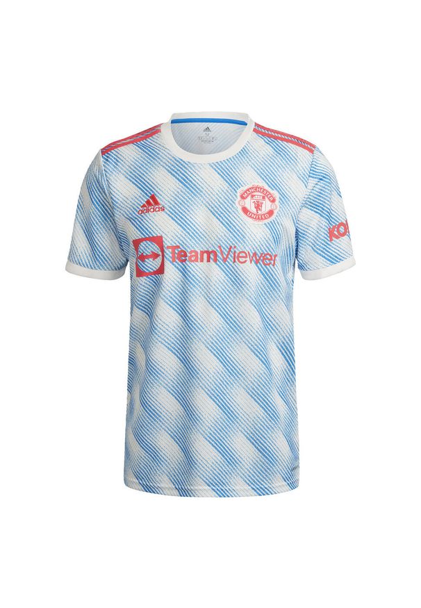 Adidas - Outdoor jersey Manchester United 2021/22. Kolor: biały. Materiał: jersey. Sport: outdoor