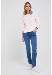 Lee jeansy MARION STRAIGHT MID ADA damskie medium waist. Kolor: niebieski