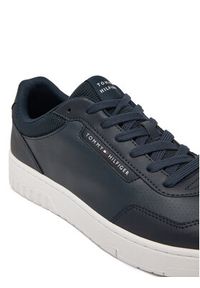 TOMMY HILFIGER - Tommy Hilfiger Sneakersy Th Basket Core Lth Pinperf FM0FM05466 Granatowy. Kolor: niebieski. Materiał: skóra #4