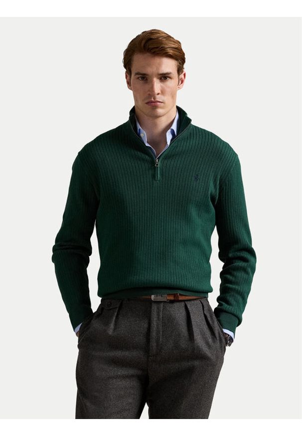 Polo Ralph Lauren Sweter 710979101002 Zielony Regular Fit. Typ kołnierza: polo. Kolor: zielony. Materiał: bawełna