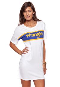 Wrangler - DAMSKA SUKIENKA WRANGLER B&Y TEE DRESS WHITE W902LF612. Kolor: biały. Typ sukienki: sportowe. Styl: sportowy #5