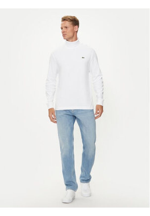 Lacoste Golf UH2828 Biały Slim Fit. Typ kołnierza: golf. Kolor: biały. Materiał: bawełna