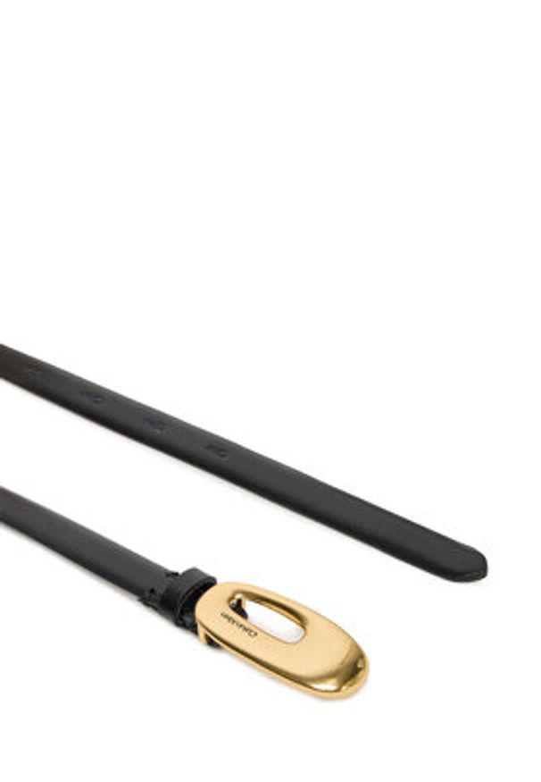 Calvin Klein Pasek Damski Elongated Chucnhy Buckle 15Mm LV04F7022G Czarny. Kolor: czarny. Materiał: skóra