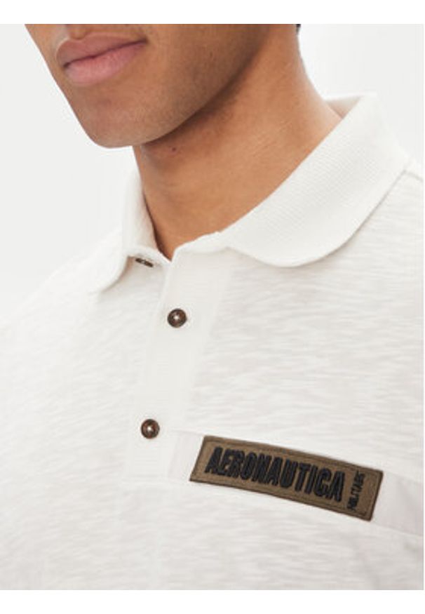 Aeronautica Militare Polo 251PO1865J680 Biały Regular Fit. Typ kołnierza: polo. Kolor: biały. Materiał: bawełna