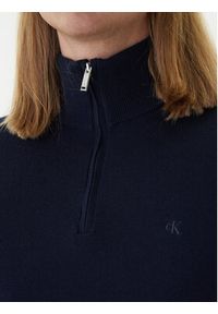Calvin Klein Sweter LV04LD318G Granatowy Regular Fit. Kolor: niebieski. Materiał: wełna #4
