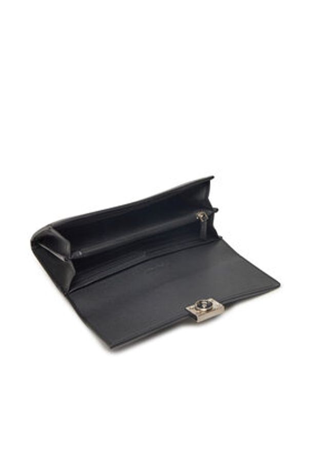 Calvin Klein Duży Portfel Damski Hardware Snap Large Wallet K60K612964 Czarny. Kolor: czarny. Materiał: skóra
