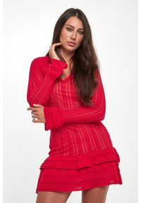 Twinset Milano - Sukienka ażurowa mini TWINSET. Wzór: ażurowy. Długość: mini #2