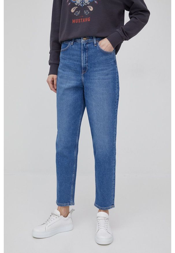 Lee jeansy STELLA TAPERED USED ALTON damskie high waist. Stan: podwyższony. Kolor: niebieski