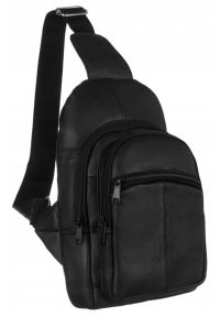 Inny - Skórzany plecak na jedno ramię czarny [DH] AL-67. Kolor: czarny. Materiał: skóra