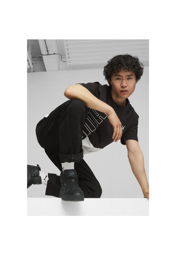 Puma - Sneakersy Caven 2.0 Mid PUMA Black Cool Dark Gray. Kolor: czarny, szary, wielokolorowy. Materiał: guma, syntetyk, tkanina, materiał. Sezon: lato. Sport: turystyka piesza