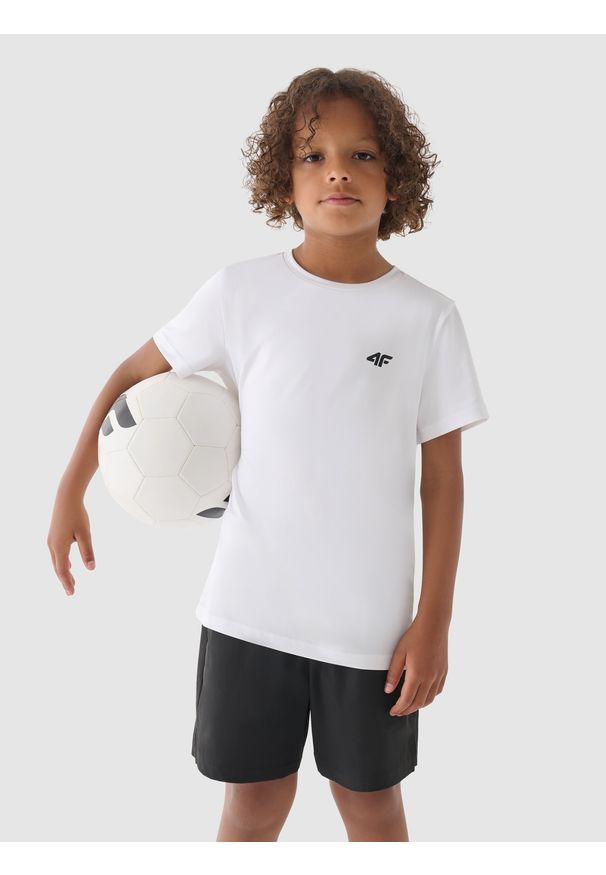 4f - 4F Komplet sportowy szybkoschnący na WF (koszulka+spodenki+worek) chłopięcy - multikolor 158/164 (12-14 lat). Kolor: czarny. Materiał: dzianina. Wzór: nadruk. Sezon: lato. Styl: sportowy