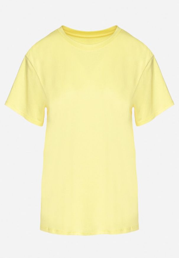 Born2be - Żółty T-shirt z Bawełny w Klasycznym Stylu Tulseli. Okazja: na co dzień. Kolor: żółty. Materiał: bawełna. Styl: klasyczny
