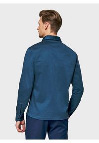 Pako Lorente - PAKO LORENTE - Granatowa dzianinowa koszula męska. Typ kołnierza: kołnierzyk włoski. Kolor: niebieski. Materiał: dzianina. Długość rękawa: długi rękaw. Długość: długie. Wzór: melanż #4