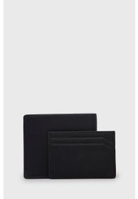 Hugo Portfel i etui na karty męski kolor czarny. Kolor: czarny. Materiał: materiał #3