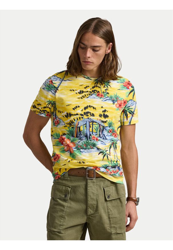 Polo Ralph Lauren T-Shirt 710963813001 Żółty Custom Slim Fit. Typ kołnierza: polo. Kolor: żółty. Materiał: bawełna