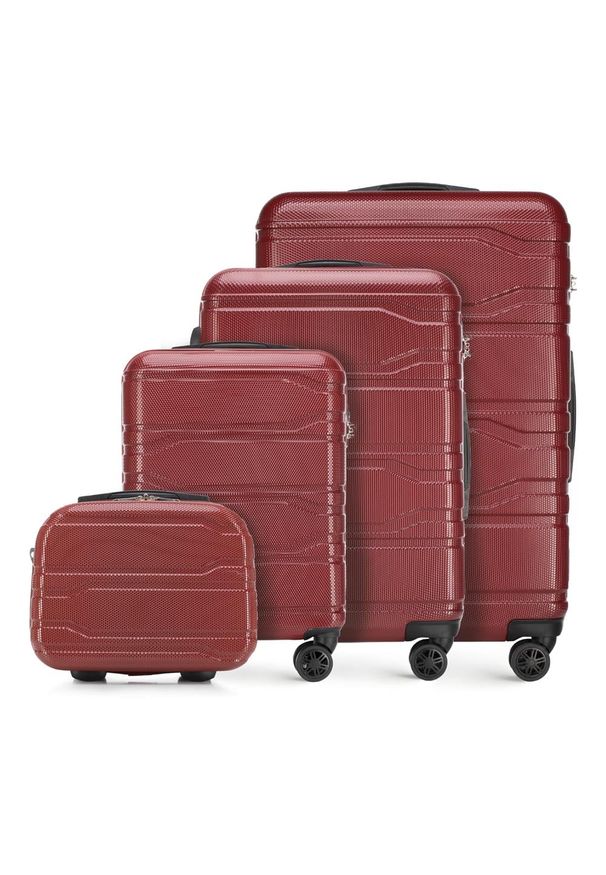 Wittchen - Komplet walizek z polikarbonu tłoczonych czerwony. Kolor: czerwony. Materiał: guma