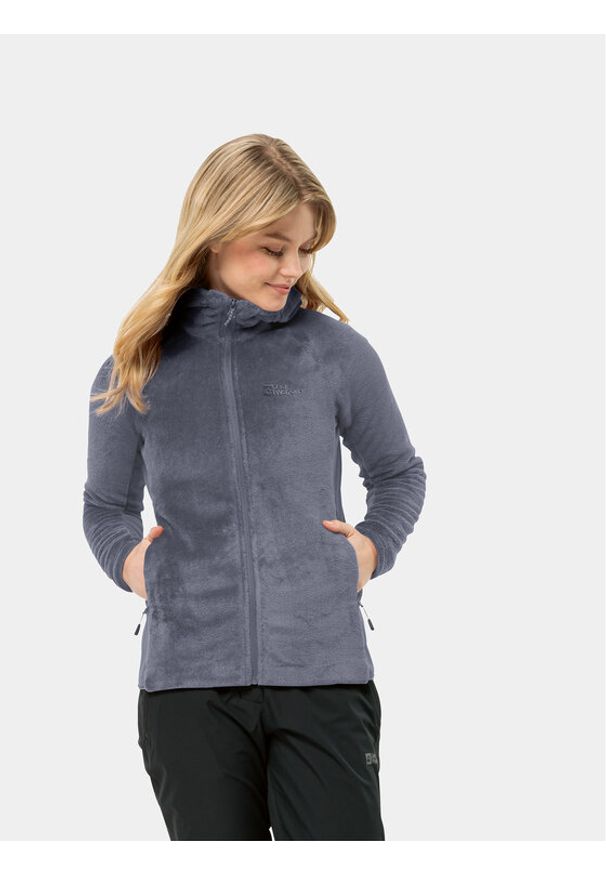 Jack Wolfskin Polar Rotwand Hooded Fz 1710742 Granatowy Regular Fit. Kolor: niebieski. Materiał: syntetyk