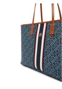 TOMMY HILFIGER - Tommy Hilfiger Torebka Th Monoplay Tote Stripe Le AW0AW18390 Niebieski. Kolor: niebieski. Materiał: skórzane #5