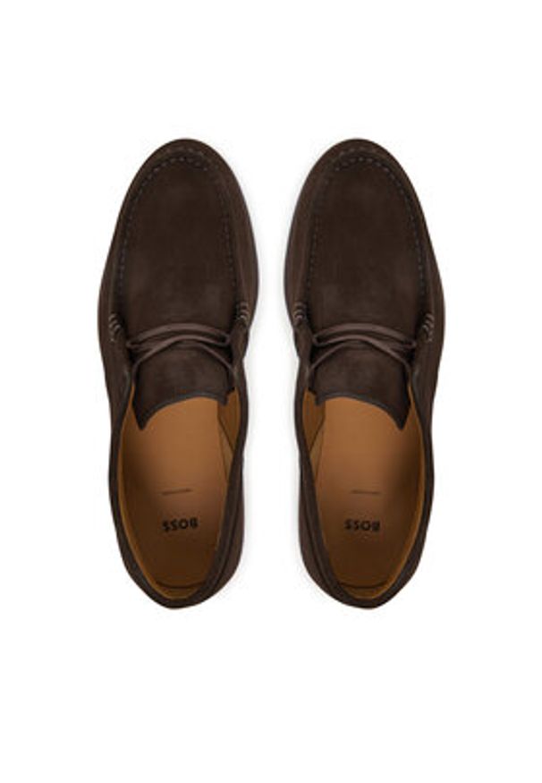 BOSS Półbuty Sienne 50548119 Brązowy. Kolor: brązowy. Materiał: zamsz, skóra