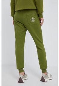 Save The Duck Spodnie kolor beżowy gładkie. Kolor: zielony. Materiał: dzianina. Wzór: gładki #2