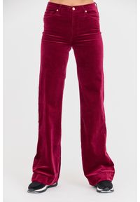 7 FOR ALL MANKIND Bordowe damskie spodnie Modern Dojo Velvet, Rozmiar 28. Kolor: czerwony #1