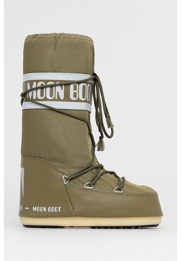 Moon Boot - Śniegowce Nylon 14004400.MOON.BOOT.NYLO-CREAM. Nosek buta: okrągły. Zapięcie: sznurówki. Kolor: zielony. Materiał: nylon