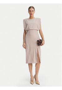 Rinascimento Sukienka koktajlowa CFC0127570003 Beżowy Slim Fit. Kolor: beżowy. Materiał: syntetyk. Styl: wizytowy #5