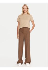 Lacoste T-Shirt TF0355 Beżowy Regular Fit. Kolor: beżowy. Materiał: bawełna #5