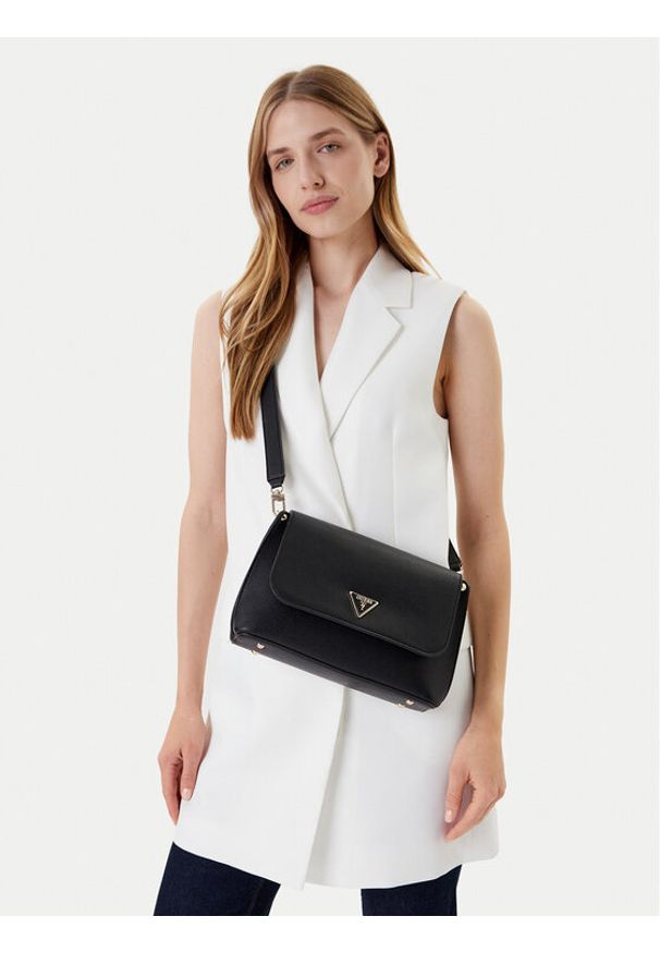 Guess Torebka Meridian II HWBG69 74200 Czarny. Kolor: czarny. Materiał: skórzane