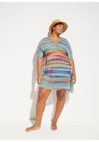 bonprix - Tunika plażowa z szyfonu. Okazja: na plażę. Kolor: wielokolorowy. Materiał: szyfon. Wzór: nadruk. Sezon: lato #3
