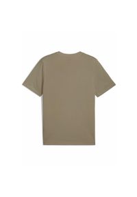 Puma - Męska koszulka Essentials z małym logo No. 1 PUMA Velvet Moss Brown. Kolor: brązowy. Wzór: haft