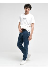 Big-Star - Koszulka męska z krótkim rękawem z linii Authentic Reagiser 100. Kolor: biały. Materiał: jeans, bawełna. Długość rękawa: krótki rękaw. Długość: krótkie. Wzór: nadruk #4