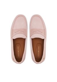TOMMY HILFIGER - Tommy Hilfiger Mokasyny Flag Soft Suede Driver Loafer FW0FW08558 Różowy. Kolor: różowy. Materiał: skóra, zamsz