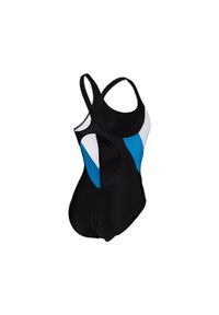 Kostium kąpielowy jednoczęściowy z V-kształtnym plecami dla kobiet Arena Panel. Kolor: wielokolorowy, niebieski, czarny #1