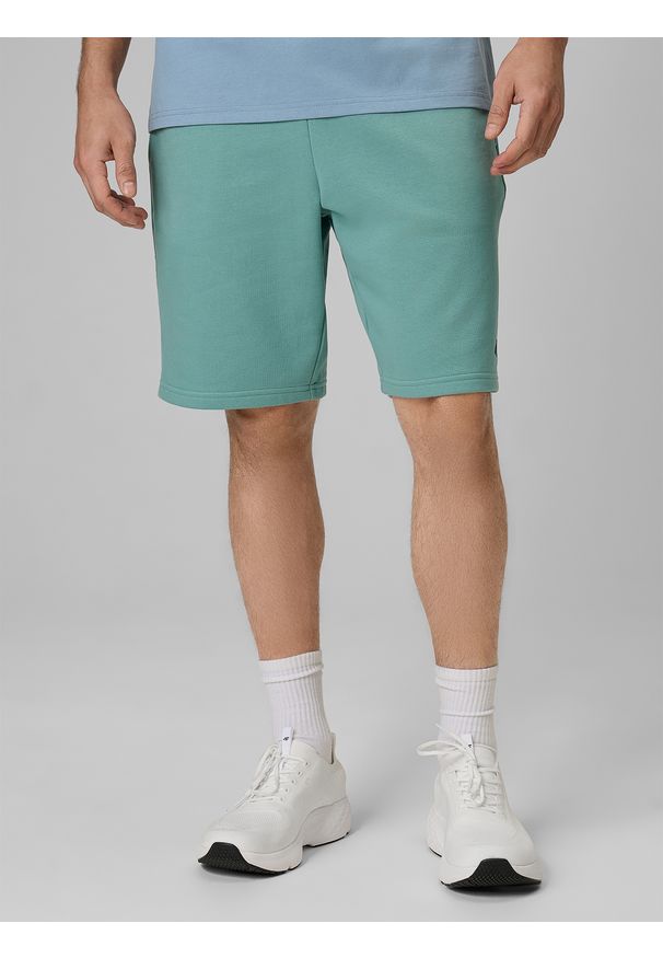 4f - 4F Spodenki dresowe męskie - miętowe XL. Kolor: turkusowy. Materiał: dresówka. Sport: turystyka piesza, fitness