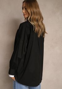 Renee - Czarna Bawełniana Koszula Typu Oversize Ronmira. Okazja: na co dzień. Kolor: czarny. Materiał: bawełna. Styl: casual, elegancki #3
