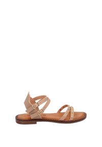 Venezia - SANDAŁY Z NITAMI 15056 PELLE BEIG. Materiał: skóra, syntetyk. Obcas: na obcasie. Wysokość obcasa: średni #1