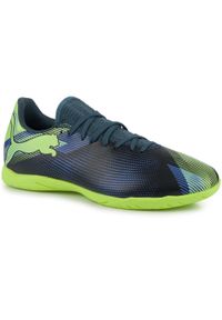 Buty Halowe Halówki Sportowe Piłkarskie Puma Future 7 Play It. Kolor: fioletowy, zielony, wielokolorowy, czarny. Sport: piłka nożna