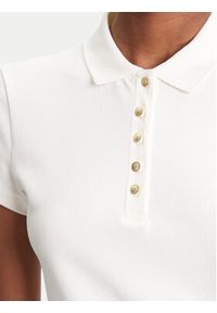 TOMMY HILFIGER - Tommy Hilfiger Polo Gold Button WW0WW45768 Écru Slim Fit. Typ kołnierza: polo. Materiał: bawełna #3