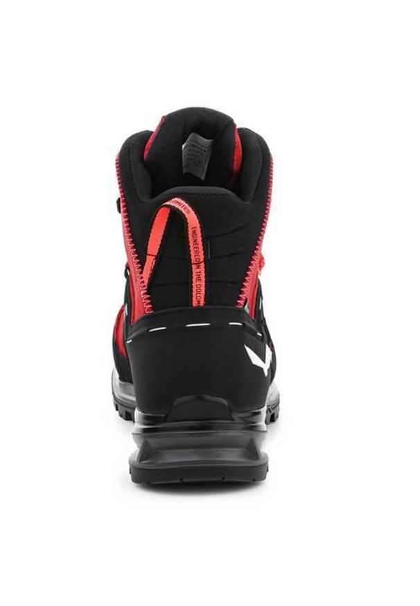 Buty trekkingowe damskie Salewa Mtn Trainer 2 Mid Gtx. Kolor: czerwony, wielokolorowy, czarny. Materiał: skóra. Szerokość cholewki: normalna