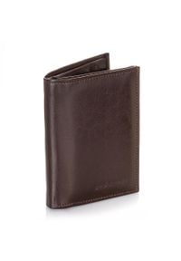 BRODRENE - Skórzany portfel męski Brodrene A-01 brązowy. Kolor: brązowy. Materiał: skóra #1