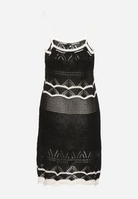 Born2be - Czarna Szydełkowa Sukienka na Ramiączkach z Wiskozy z Metaliczną Nicią Filadria. Okazja: na co dzień. Kolor: czarny. Materiał: wiskoza. Długość rękawa: na ramiączkach. Sezon: lato. Styl: casual, elegancki #6