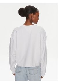 Tommy Jeans Bluza Essential Logo DW0DW17796 Biały Relaxed Fit. Kolor: biały. Materiał: bawełna, syntetyk