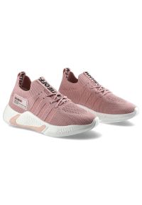 Różowe Sneakersy Damskie Artiker Modne Półbuty. Okazja: na co dzień. Kolor: różowy. Materiał: jeans, materiał. Szerokość cholewki: normalna #5