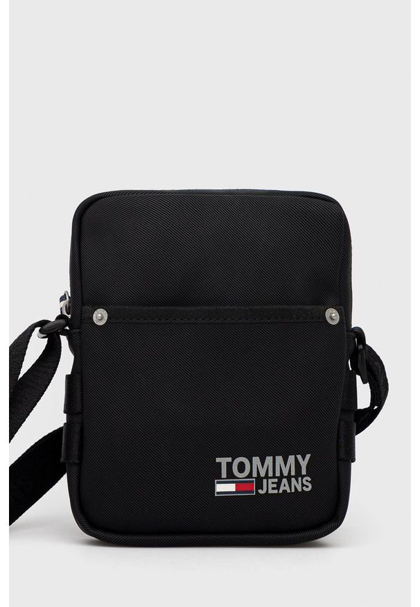 Tommy Jeans Saszetka kolor czarny. Kolor: czarny. Wzór: nadruk