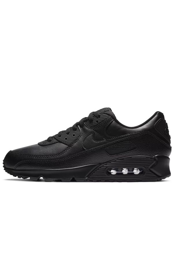 Buty męskie Nike Air Max 90 LTR CZ5594-001 - czarne. Zapięcie: sznurówki. Kolor: czarny. Materiał: materiał, skóra, syntetyk. Szerokość cholewki: normalna. Sezon: lato. Model: Nike Air Max, Nike Air Max 90