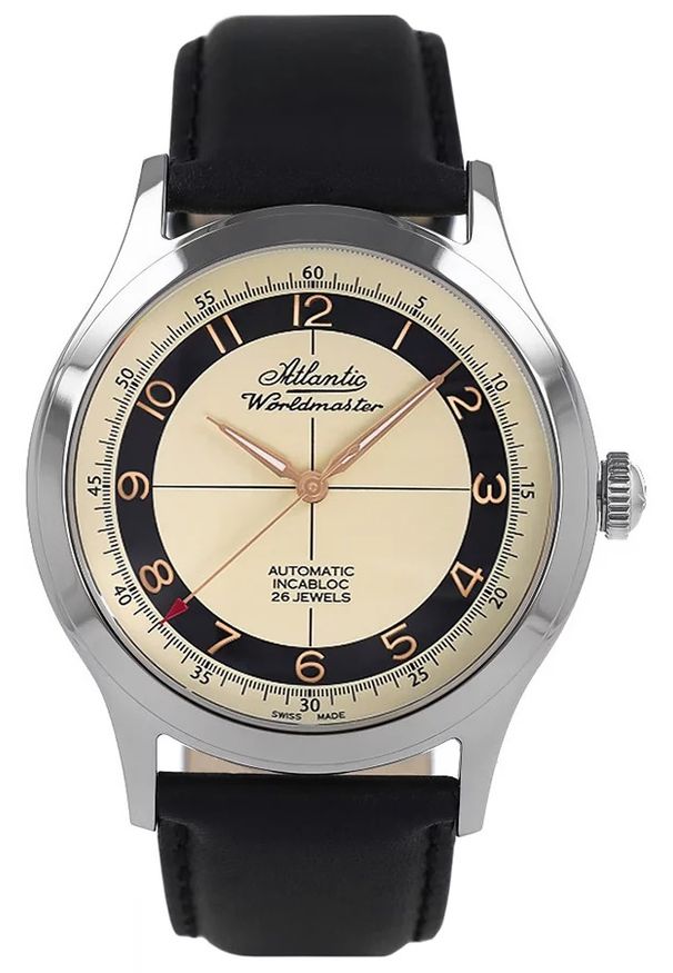 Atlantic - Zegarek Męski ATLANTIC Worldmaster 53754.41.93RBK. Materiał: materiał, skóra. Styl: klasyczny, elegancki
