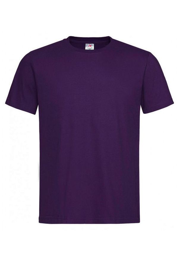Fioletowy t-shirt Stedman z krótkim rękawem, na co dzień, casualowy