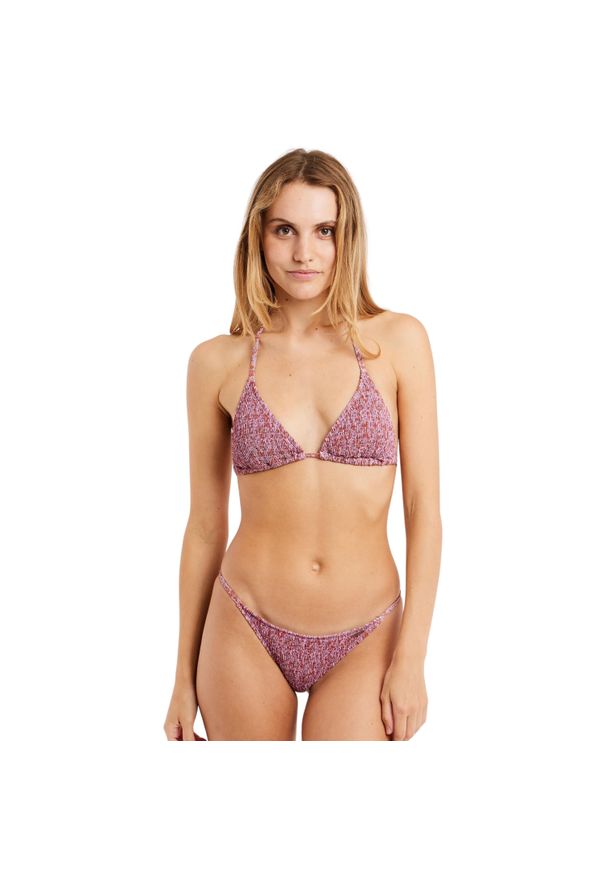 Damski 2-częściowy trójkątny kostium kąpielowy Protest Prtsonar. Kolor: wielokolorowy, brązowy, pomarańczowy. Wzór: kwiaty, nadruk