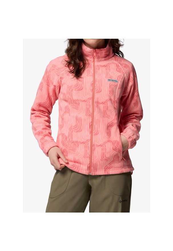 columbia - Bluza damska bez kaptura Columbia Benton Springs Printed Full Zip. Typ kołnierza: bez kaptura. Kolor: różowy. Sport: turystyka piesza